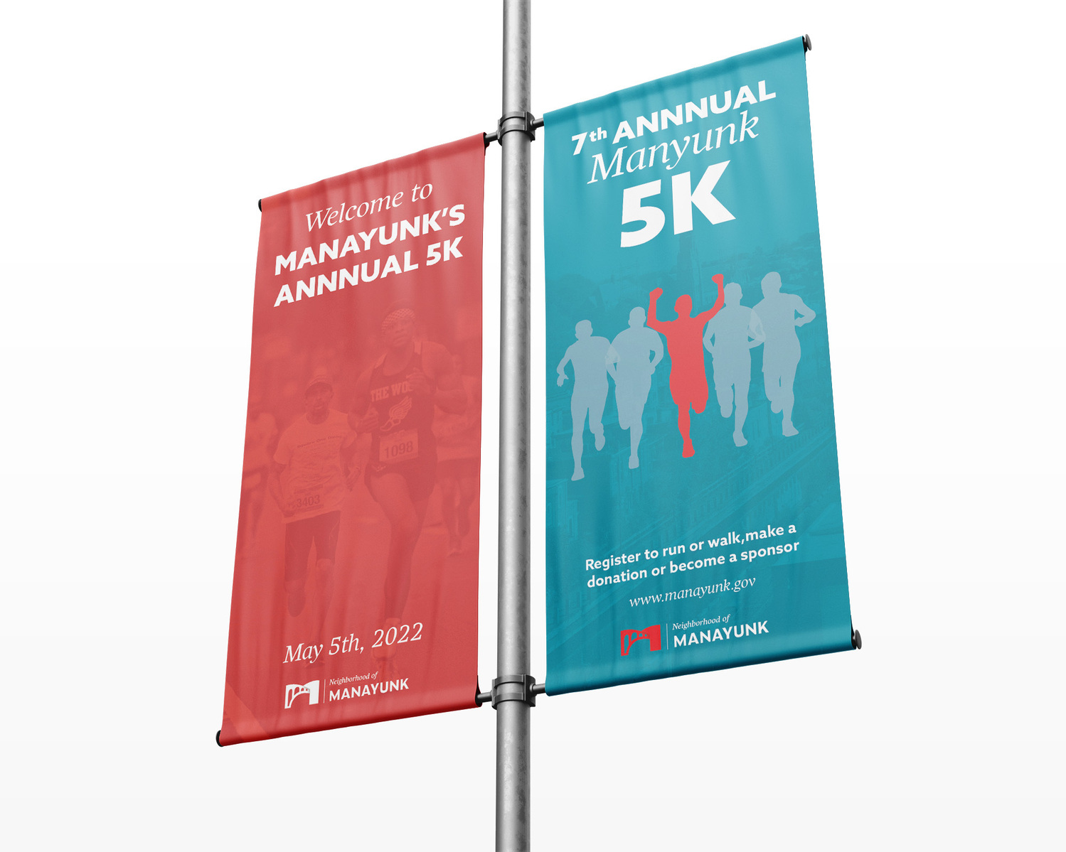Banner to advertise the Manayunk 5k