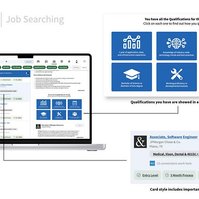 Laptop Mockup with Linkedin Embark displayed. Features are pulled out and highlighted in a larger format