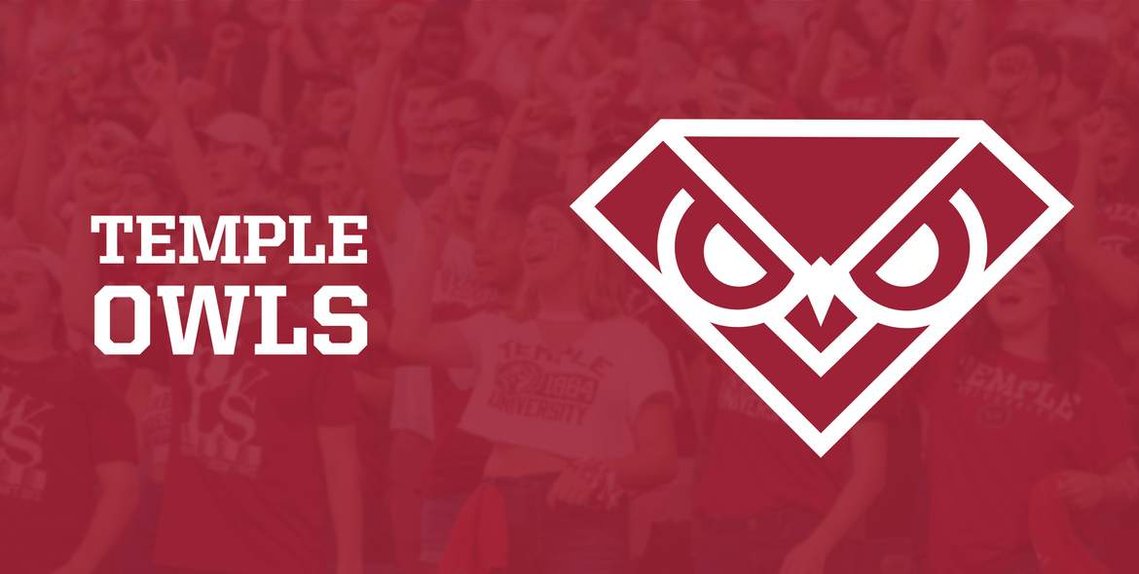 Temple Owls header photo with logos