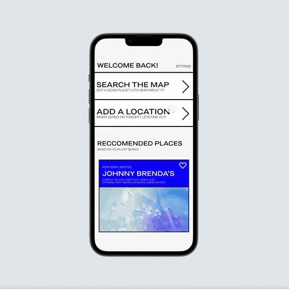 GIF walking through locals only app screens