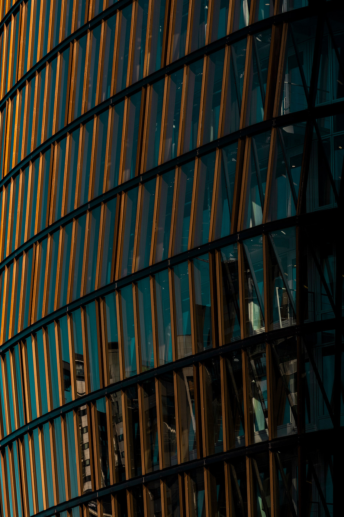 cropped in modern glass building facade