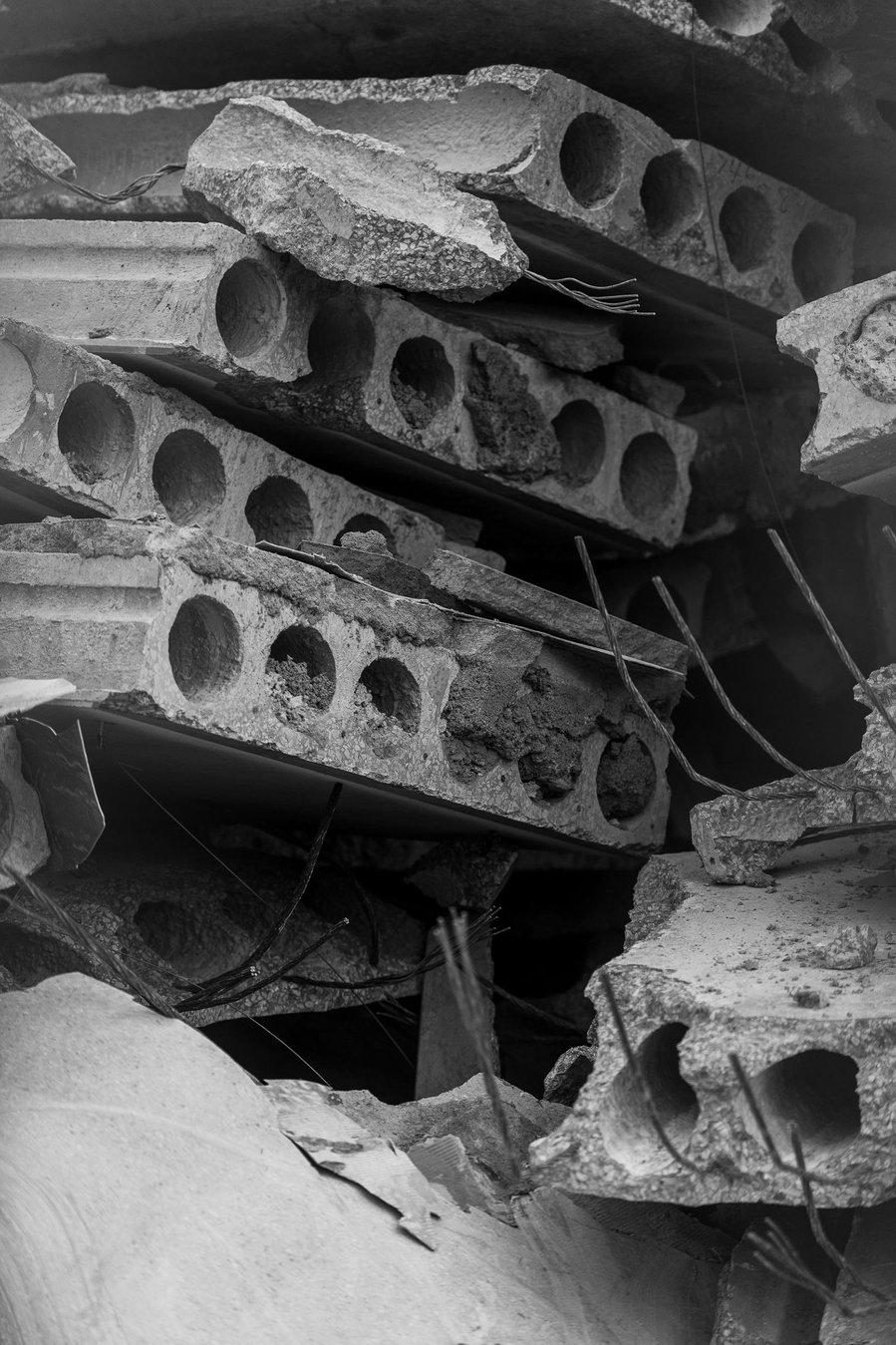 construction site, shopping centre, demolition and rubble, bricks