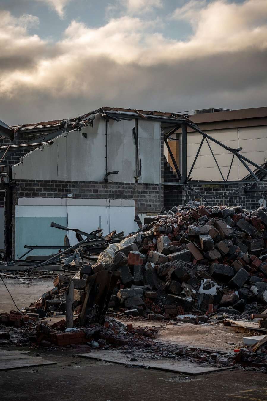 construction site, shopping centre, demolition and rubble, 