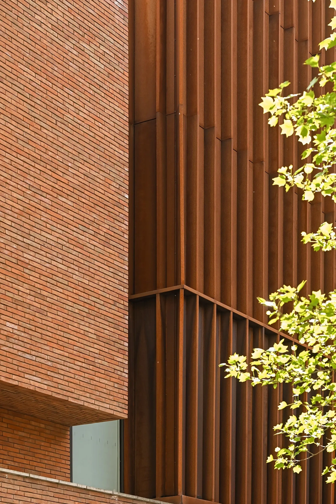 Modern architecture examples in manchester, abstract angle showing materials
