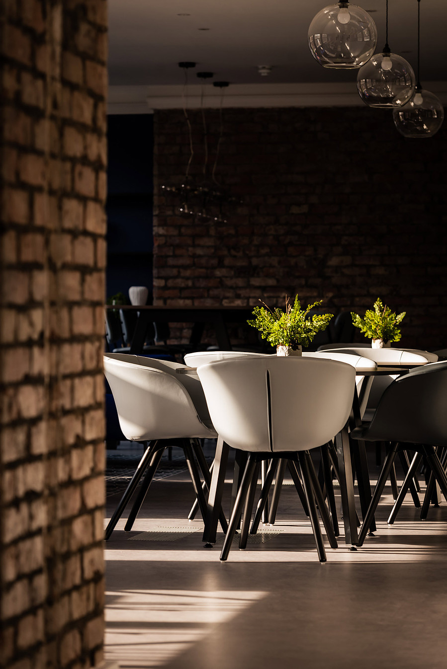 table and chairs in commercial office property shared space.
