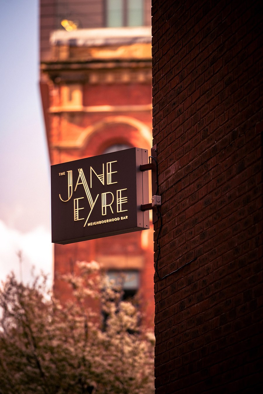 placemaking photography. manchester. norther quarter. architecture. signage of bar 