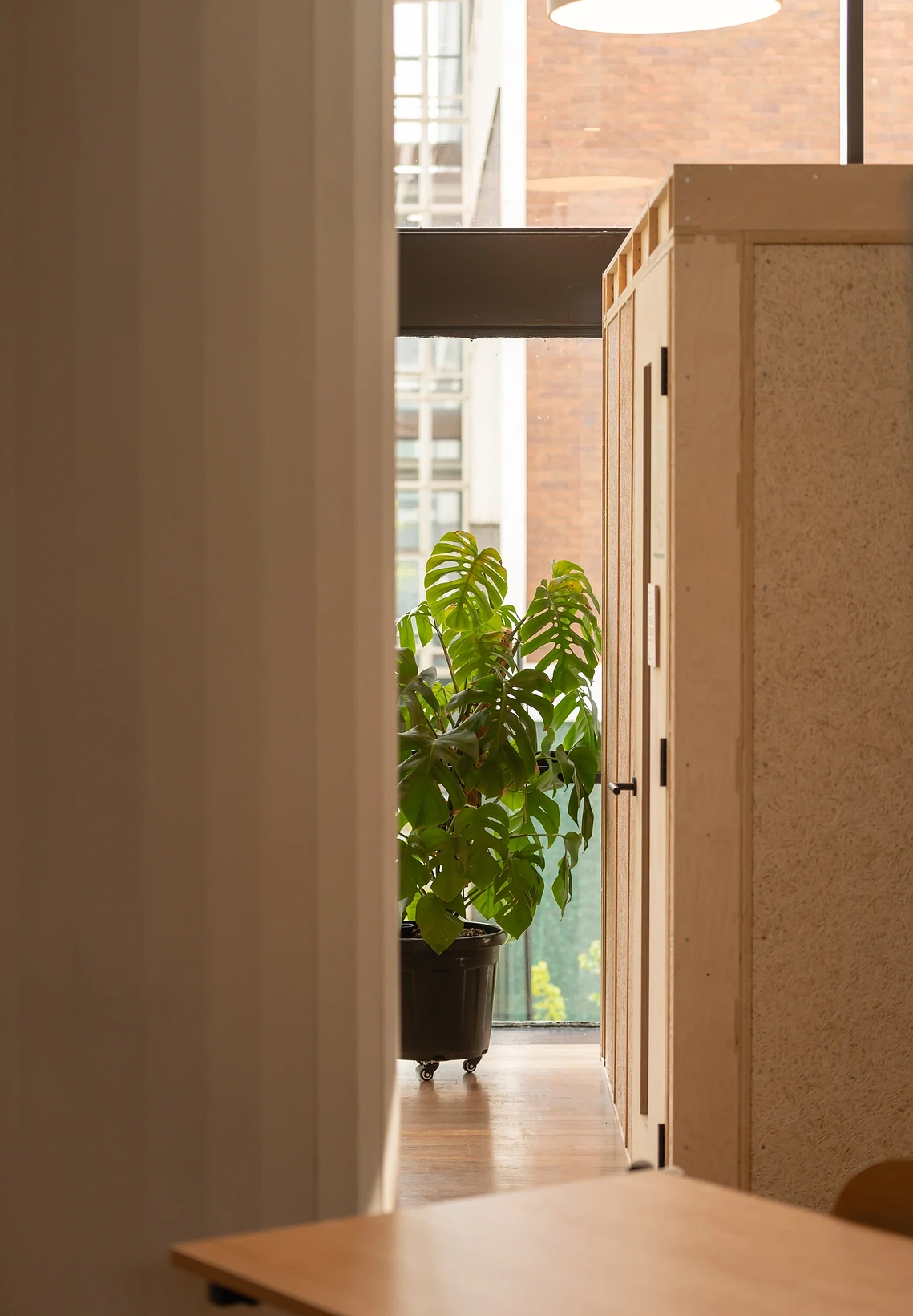 Sustainable office fitout photography showing U-Build modular office furniture and collaboration spaces. 
