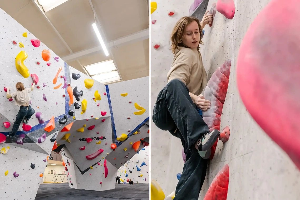 Creative commercial photography documenting indoor wall climbing activities  during a civic marketing shoot in Trafford
