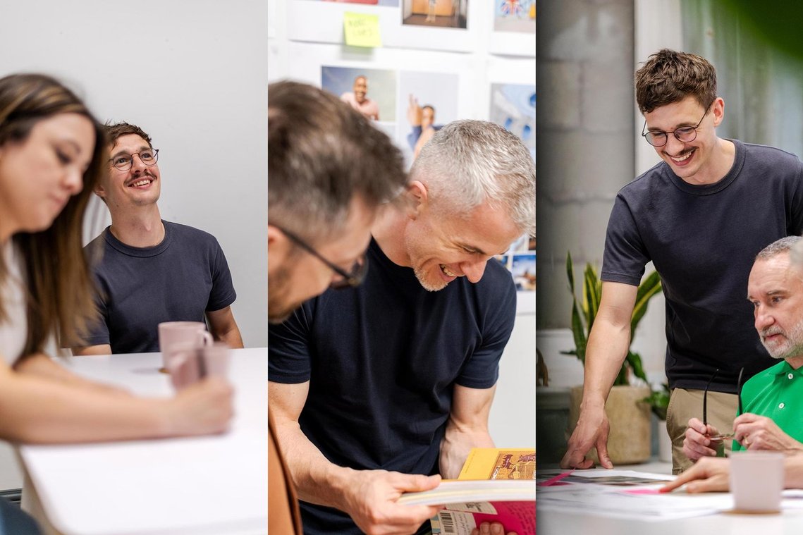 commercial lifestyle photography showing staff in a workplace, interactions between staff members