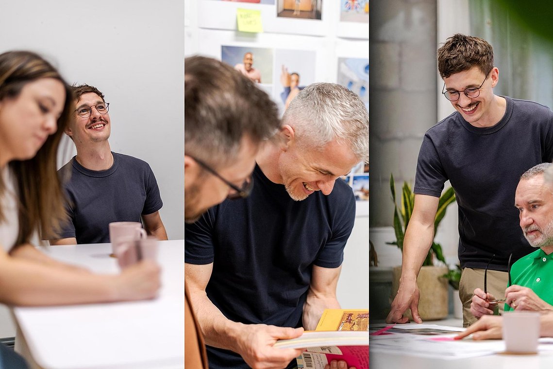 commercial lifestyle photography showing staff in a workplace, interactions between staff members