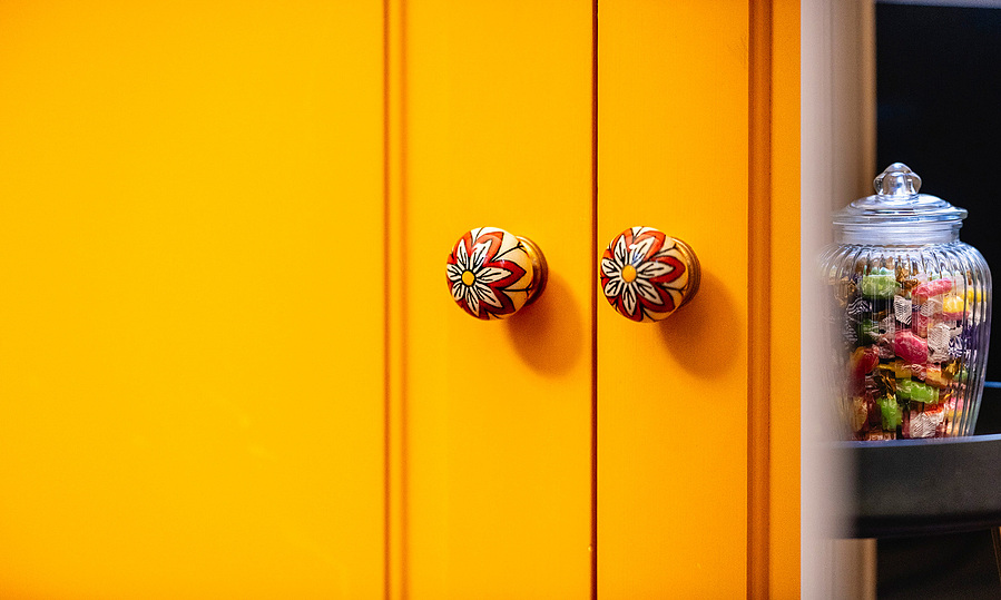 architectural detail of the interior of opticians