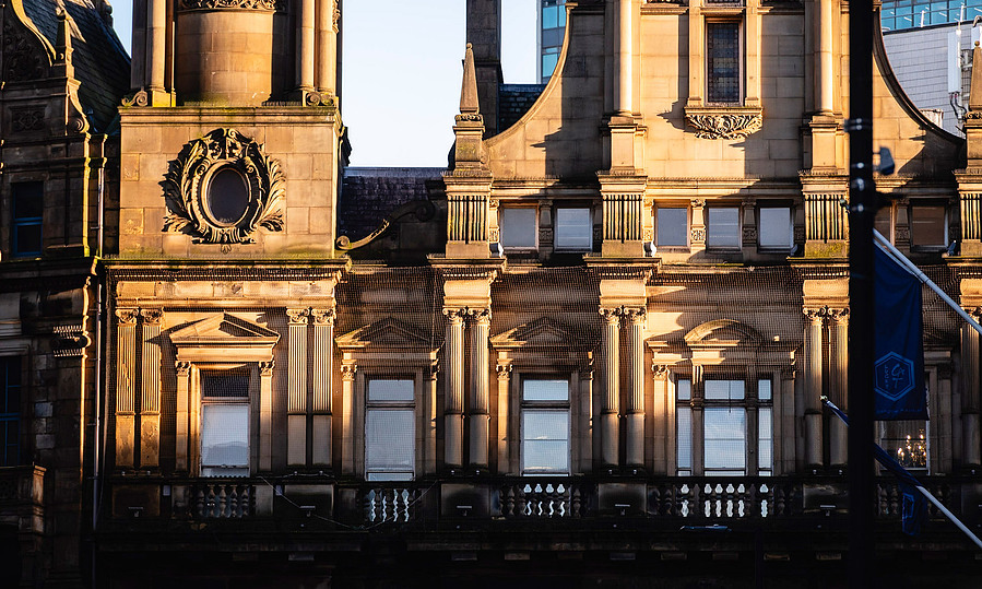 placemaking photography, abstract architecture shot showing some of the detail in buildings around King street manchester
