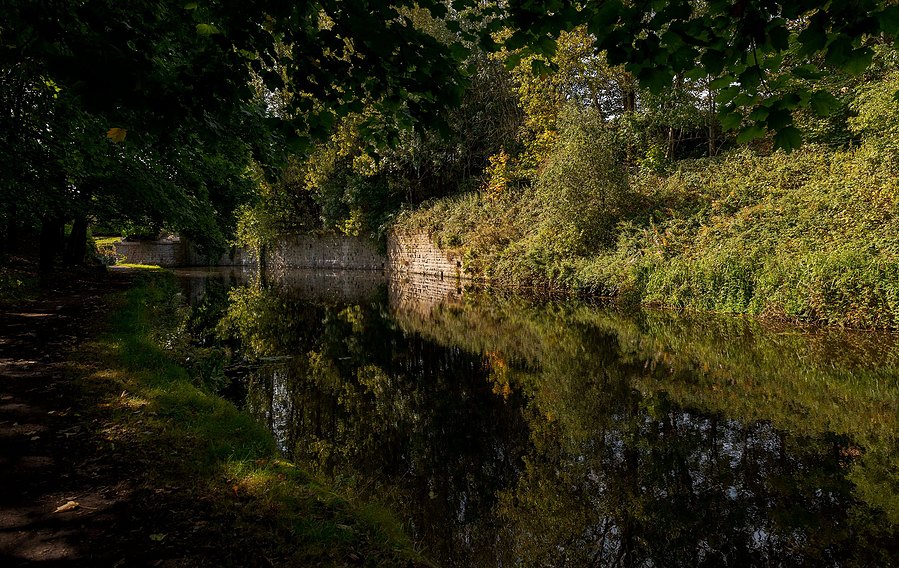 commercial lifestyle and office lifestyle, workplace, exterior shot of canal and greenery