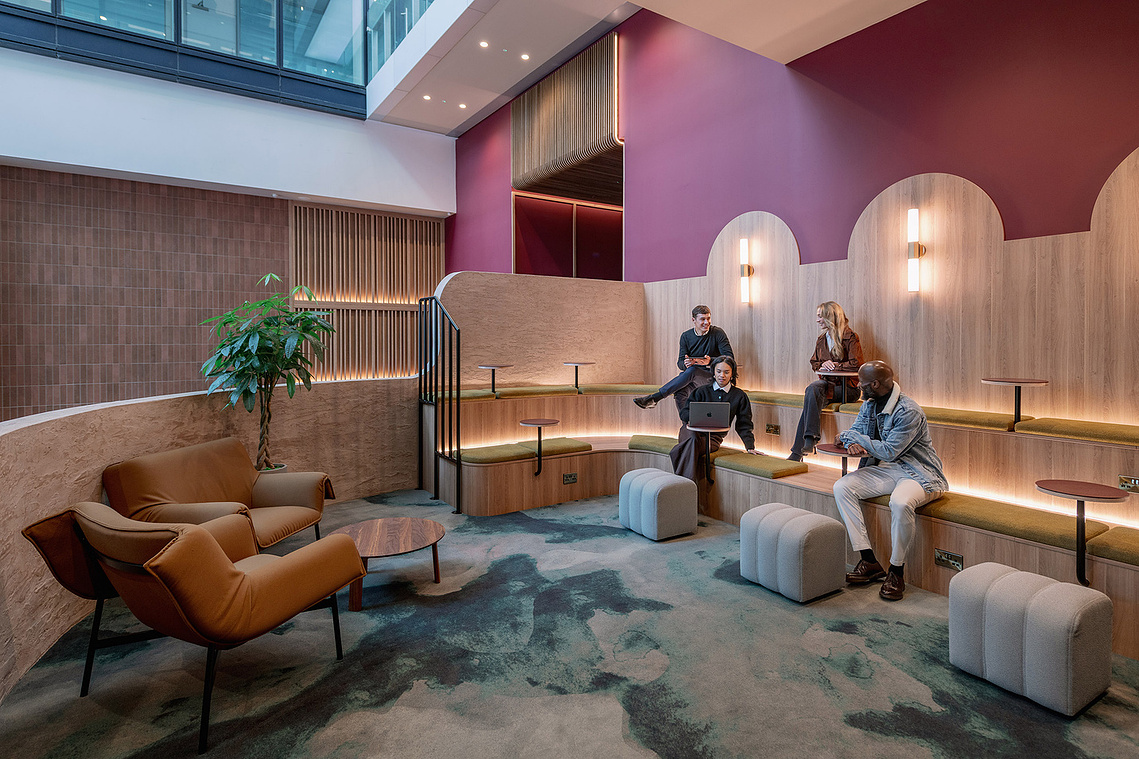 Lifestyle photography of professionals in meeting space at 3 Hardman Street building in Manchester
