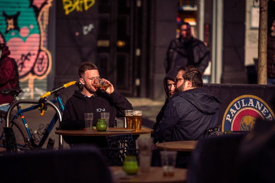 placemaking photography. manchester. norther quarter. architecture. customers drinking outside