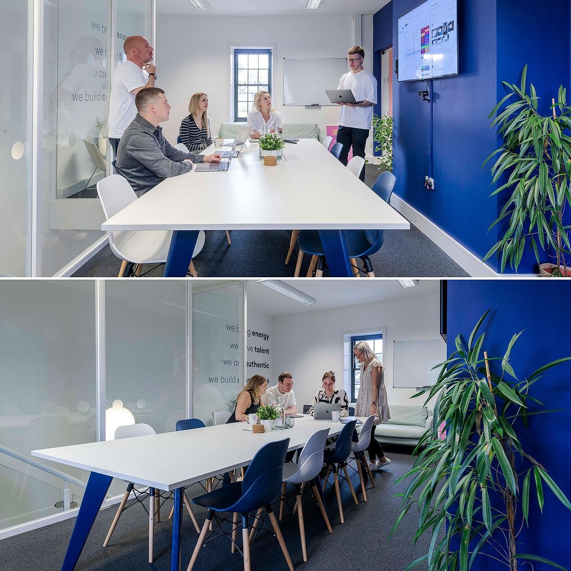 commercial lifestyle and office lifestyle, workplace, team members hold meeting in meeting room space 