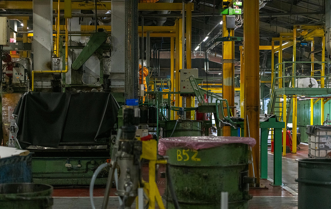 Creative photography for manufacturing brands - factory with machinery
