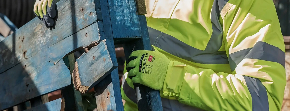 Workwear product photography showing PPE in an industrial setting 