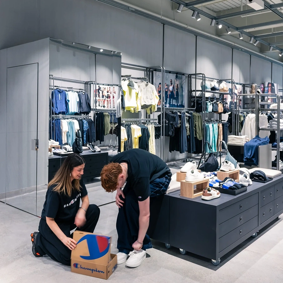 Commercial interior photograph capturing some of the customer experience  in a Manchester retail space.