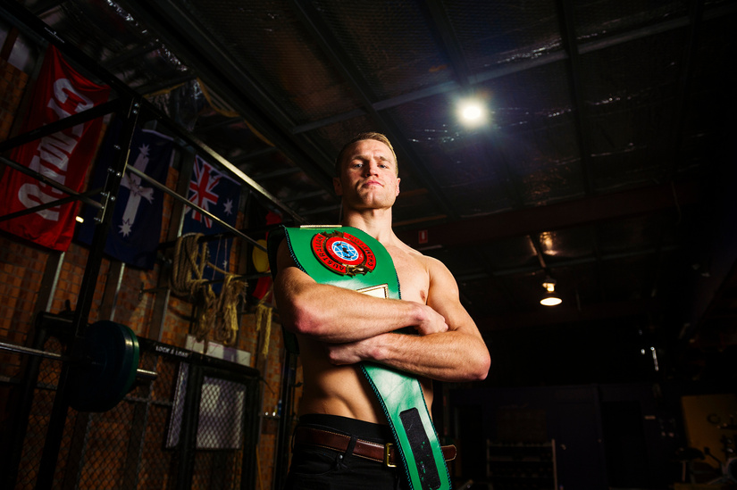 Canberra Boxer Dave Toussaint won the Australian middleweight Title. Photo: Dion Georgopoulos
