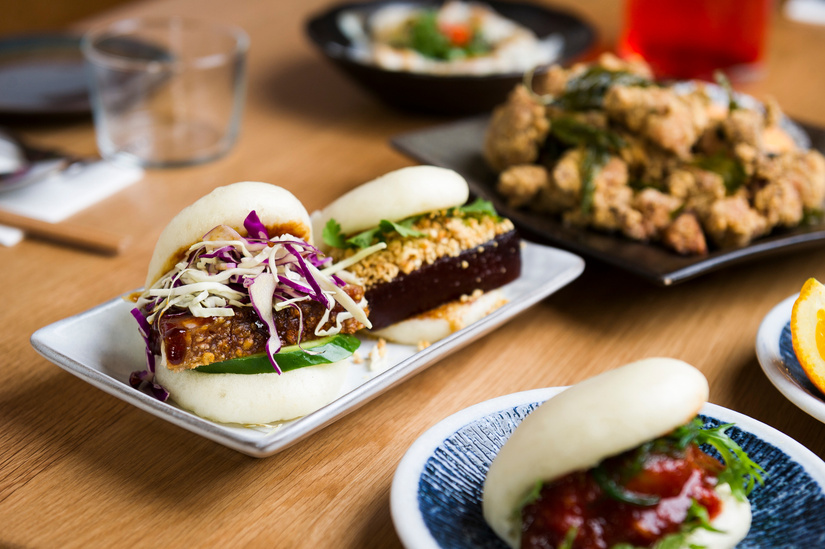 Super Bao Restaurant Good Food Review 2019. Crackling Pork bao and Pork Belly Bao. Picture: Dion Georgopoulos