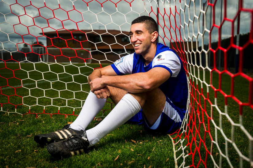 Canberra Olympic striker Stephen Domenici looking to trial with an A-League Club. Photo: Dion Georgopoulos