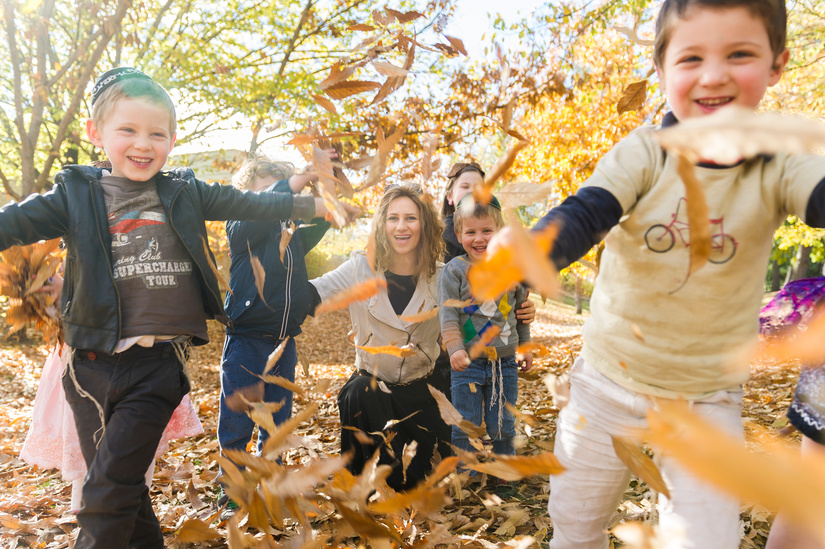 Chasia Feldman with her preschool students (from left) Sima, Lior, Zalman, and Mackenzie. Photo: Dion Georgopoulos