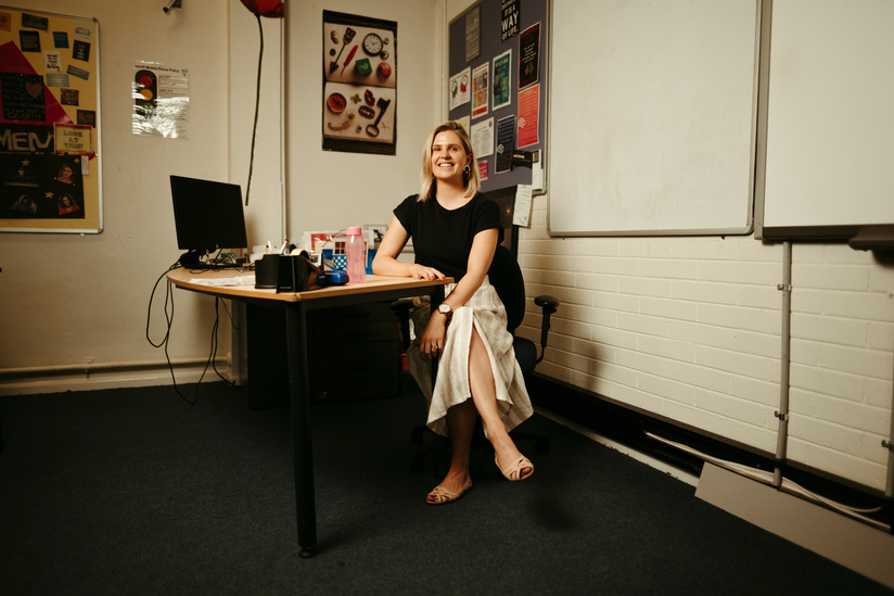 English teacher Kerry Trott at Alfred Deakin High School talks about the challenges of teathing this year during bushfires and the COVID-19 pandemic. Picture: Dion Georgopoulos - THE CANBERRA TIMES, ACM