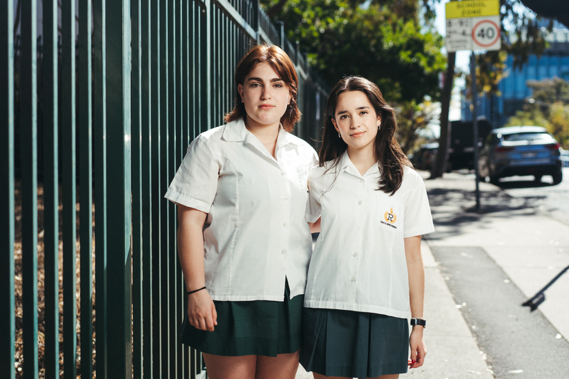 STORY: Randwick Girls and Randwick Boys High schools are merging. Current students at Randwick Girls Highschool vice-captain Amy Simmonds, and captain Keira McNeill are against the merger, outside Randwick Girls High Students, Monday 25th of September 202