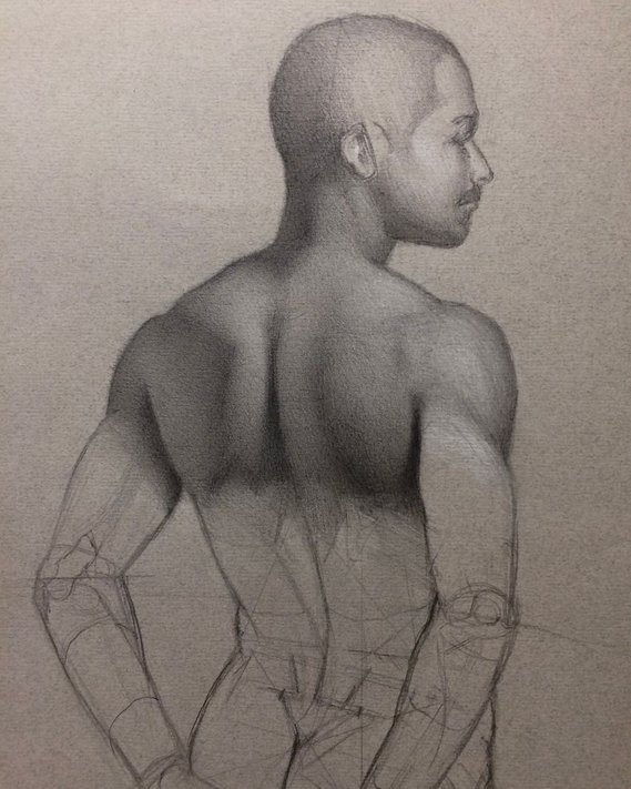 Life Drawing with live model at Atelier de Brésoles. Figure Drawing. 