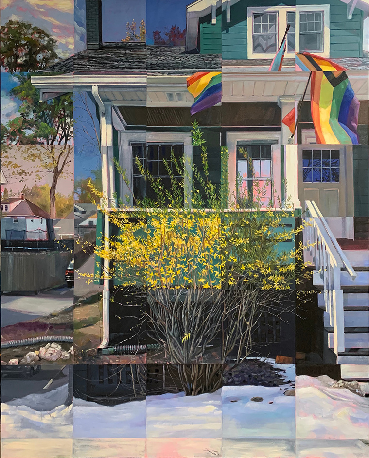 Forsythia Blooming by Hudson Valley Painter Carl Grauer