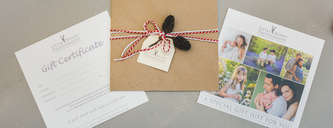 Photography session gift vouchers London