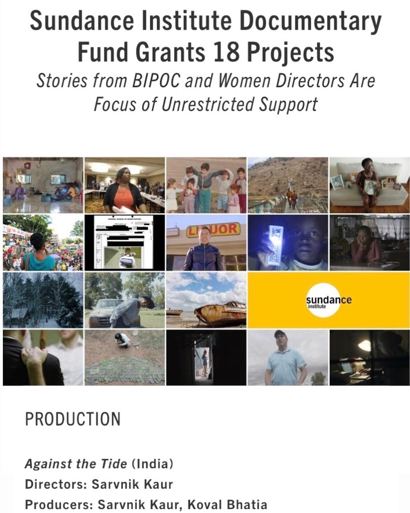 Sundance grant independent documentary filmmakers from India