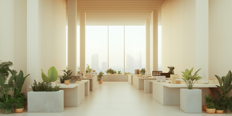 design office space city skyscrapers NY AI generated
