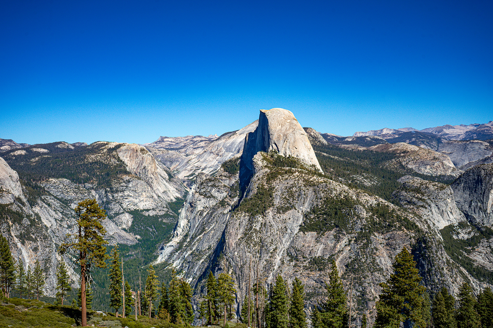 Half Dome viewed from Glacier Point in Yosemite National Park, California.