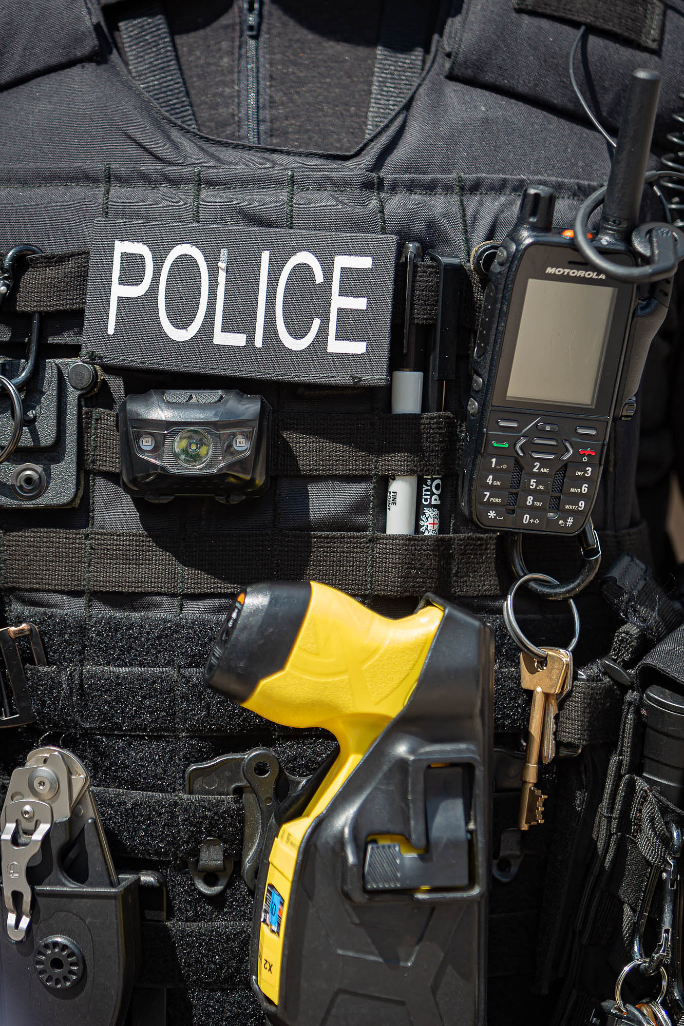 Close up of City of London Police officers uniform and kit