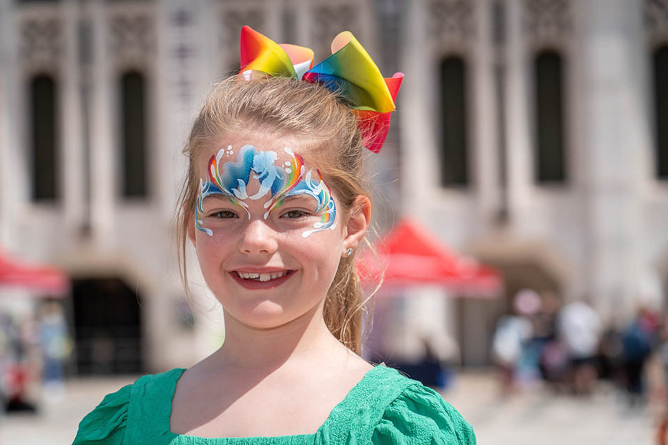 Girl with painted face