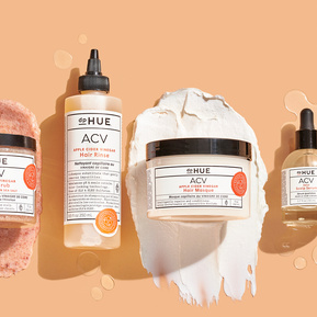 Beauty: Various Haircare products with texture smears