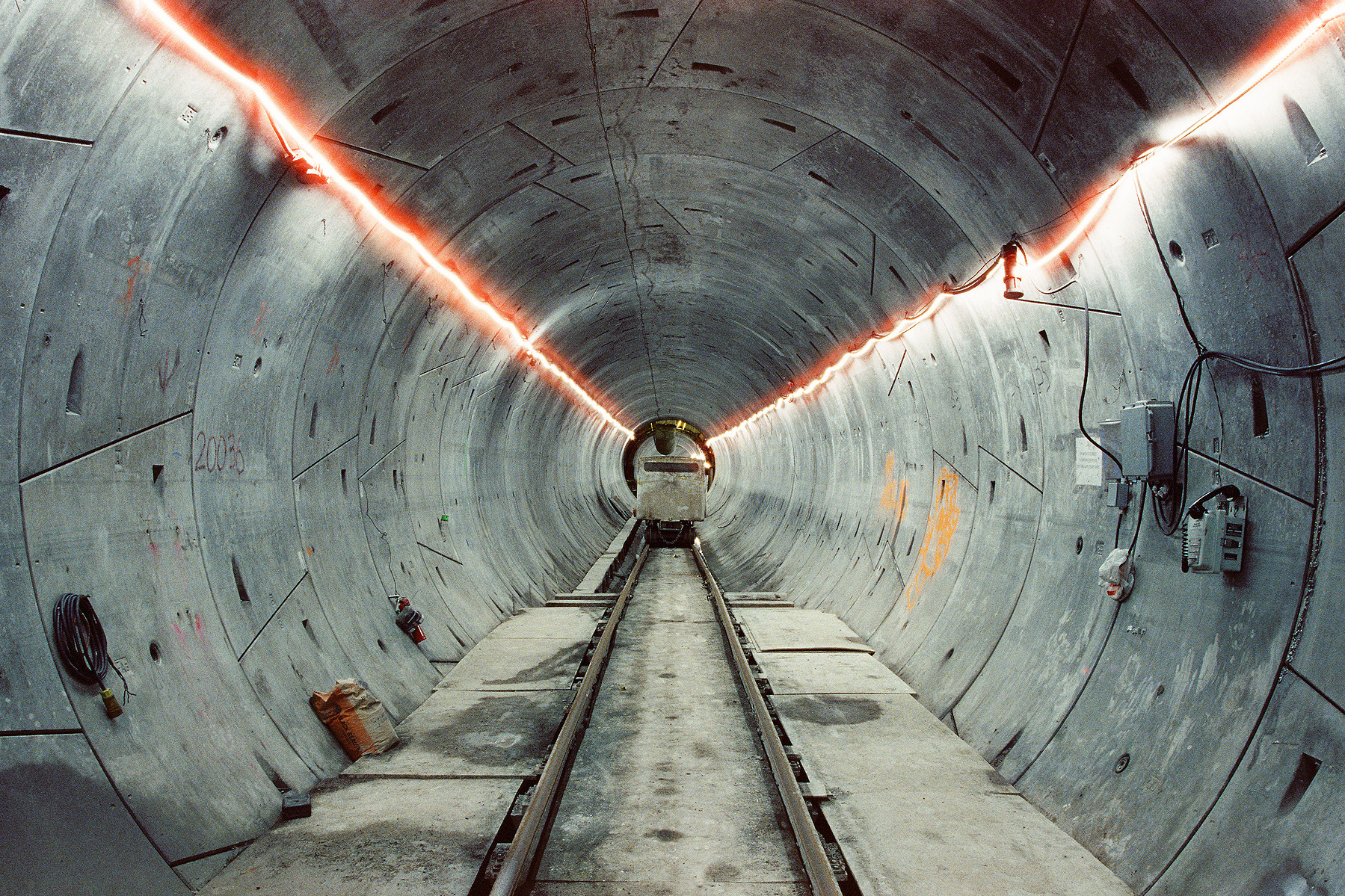 underground photo of tunnel shot on cinestill