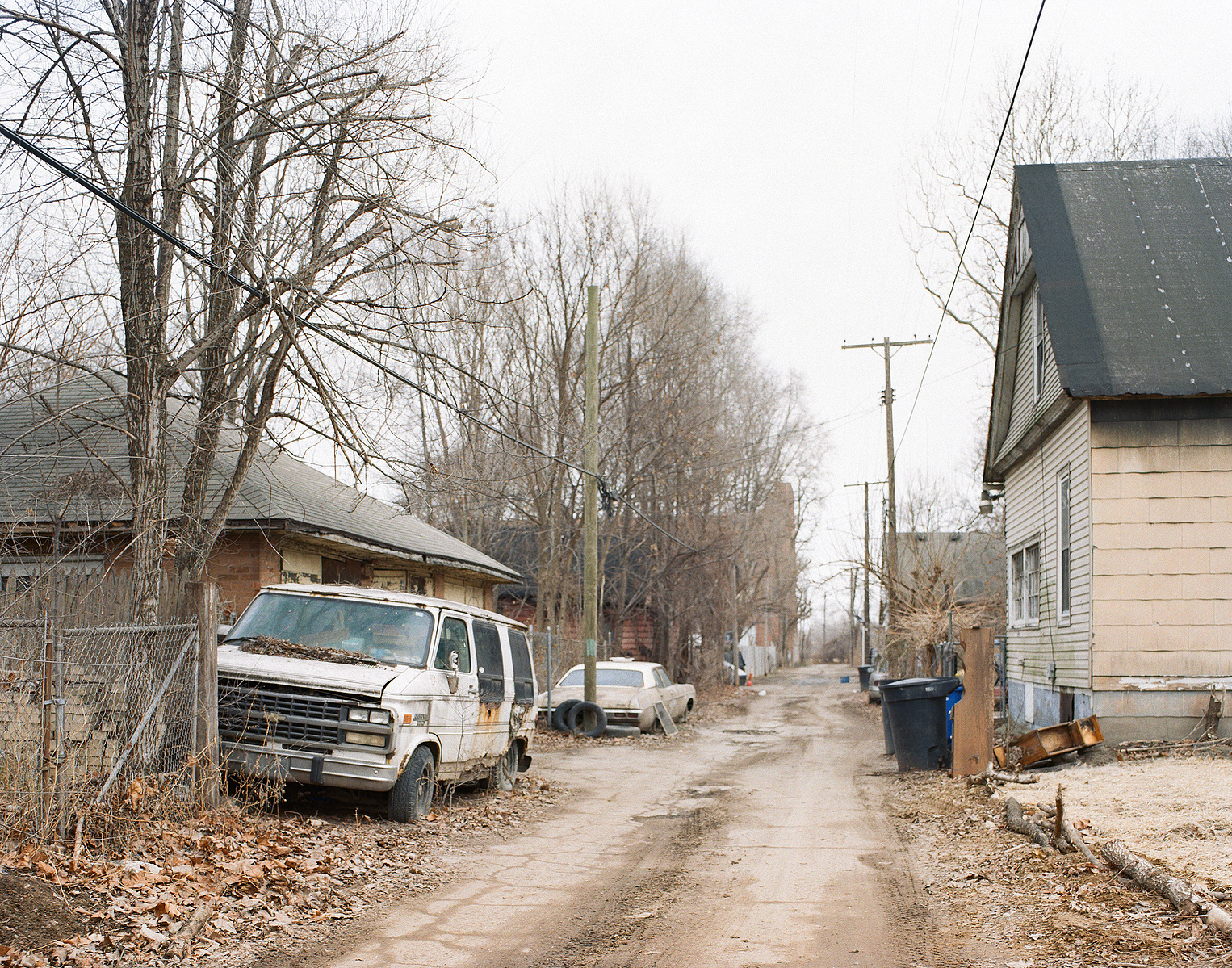 Old conversion van Delray Detroit Michigan