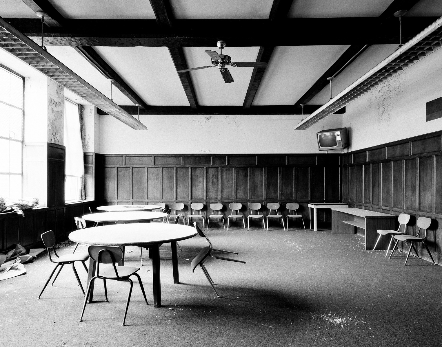 a committee room in an abandoned school