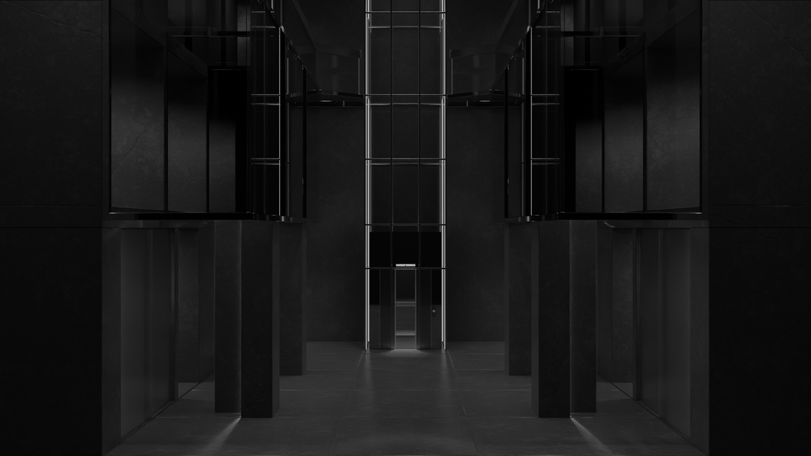 Iteration II: Sector A
The living quarters with floating glass greenhouses (center level)