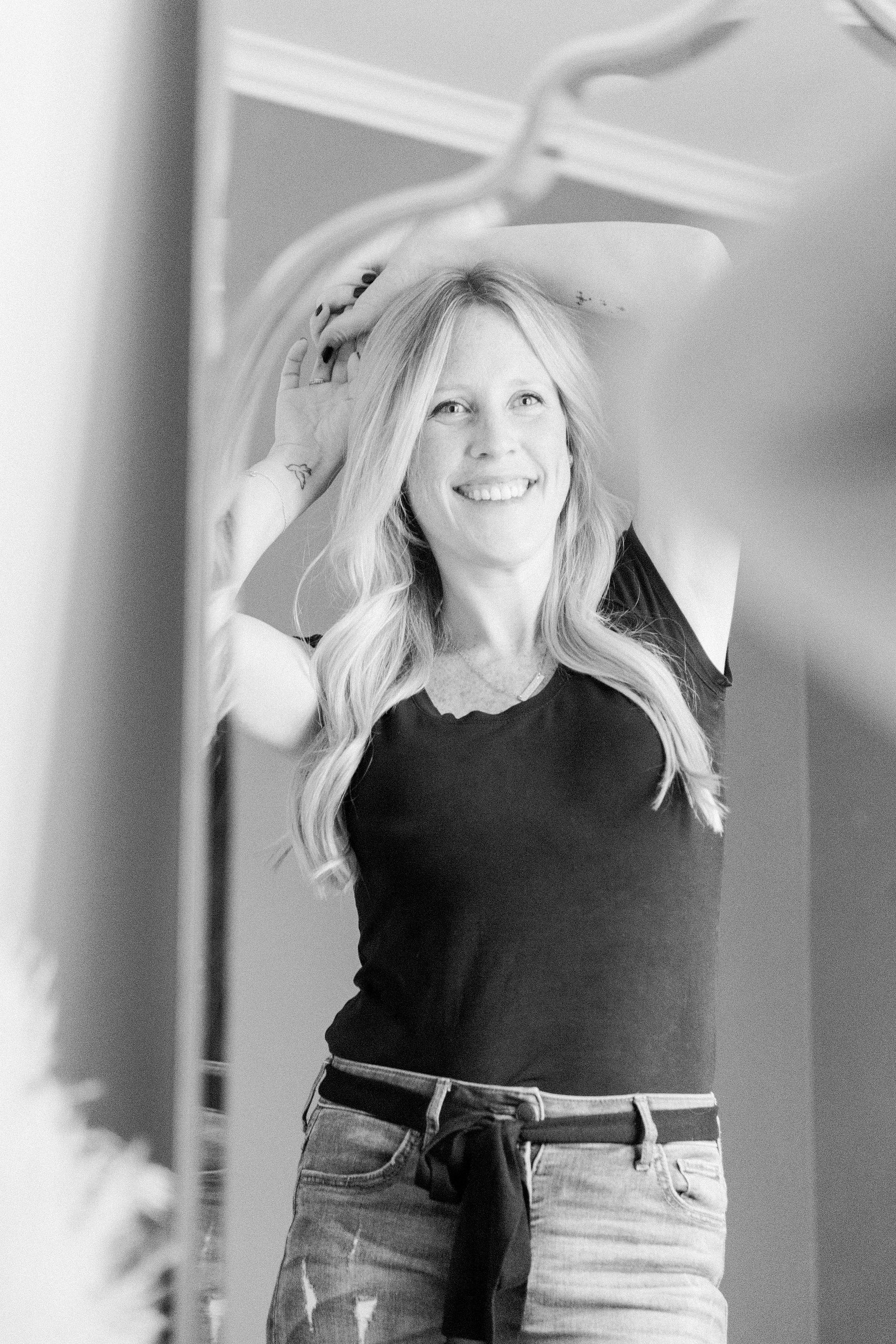 Business owner in a studio in Grimsby. Niagara Photographer. Portrait Photography, Branding Photography, Light & Airy Photography. Emily VanderBeek Photography. Emily VanderBeek Photo.