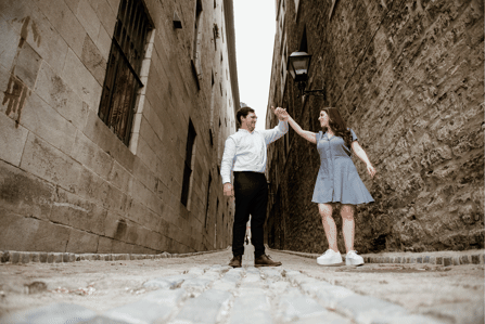 Old Montreal Engagement Photo, Montreal Engagement Photo, Montreal Pre-Wedding photographer, Montreal wedding Photographer, Danielle and Andrew's MTL engagement photographer, Tommy Cafe Montreal, Le Petit Dep Montreal