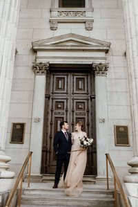 Corinne and Maxime's wedding; John KOO Photography; Les Enfants Terribles MTL wedding; Montreal Jewish wedding photographer; Montreal wedding Photographer; Old Montreal wedding portraits; Square Victoria wedding photos
