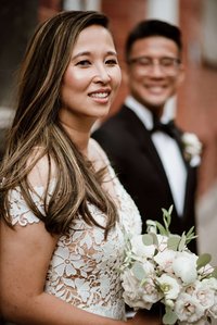 Montreal wedding Photographer; Montreal wedding photo; Carrie Ma officiant; Charlotte Flannery MUA hair stylist; FSEV wedding officiant; Jamie and Newton's wedding; John KOO Photography; Kristina Chan desserts; Longueuil wedding; Oxide design florist