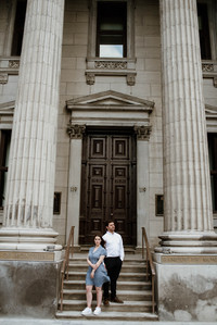 Old Montreal Engagement Photo, Montreal Engagement Photo, Montreal Pre-Wedding photographer, Montreal wedding Photographer, Danielle and Andrew's MTL engagement photographer, Tommy Cafe Montreal, Le Petit Dep Montreal