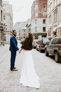 Montreal Wedding photographer, William Gray Hotel wedding, Old Montreal wedding, Intimate wedding, interracial marriage, winter wedding, first look, JohnKOOphotography