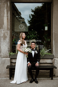 Montreal wedding Photographer; Montreal wedding photo; Carrie Ma officiant; Charlotte Flannery MUA hair stylist; FSEV wedding officiant; Jamie and Newton's wedding; John KOO Photography; Kristina Chan desserts; Longueuil wedding; Oxide design florist