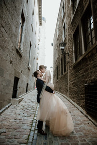 Corinne and Maxime's wedding; John KOO Photography; Les Enfants Terribles MTL wedding; Montreal Jewish wedding photographer; Montreal wedding Photographer; Old Montreal wedding portraits; Square Victoria wedding photos